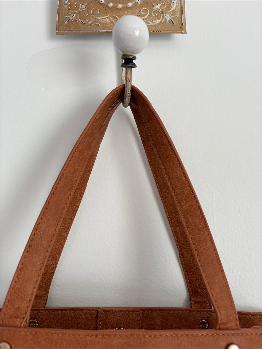 Brown leather like & Woven Rattan Antik Kraft Purse 12 1/2 wide x 10 3/4 long - Picture 4 of 6